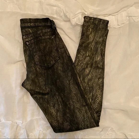 J Brand Snakeskin Skinny Jeans Jeggings Size 25 - Picture 3 of 7